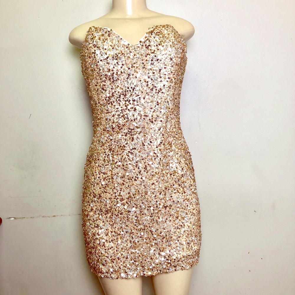 SCALA GOLD SEQUIN DRESS